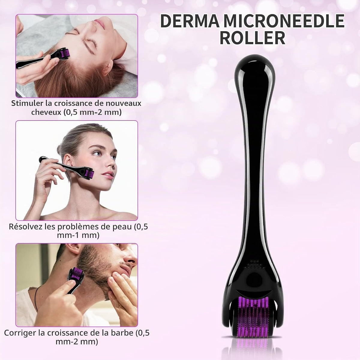 SP Dealz Derma Roller 0.5mm – 540 Titanium Micro Needle Skin & Scalp Care Roller