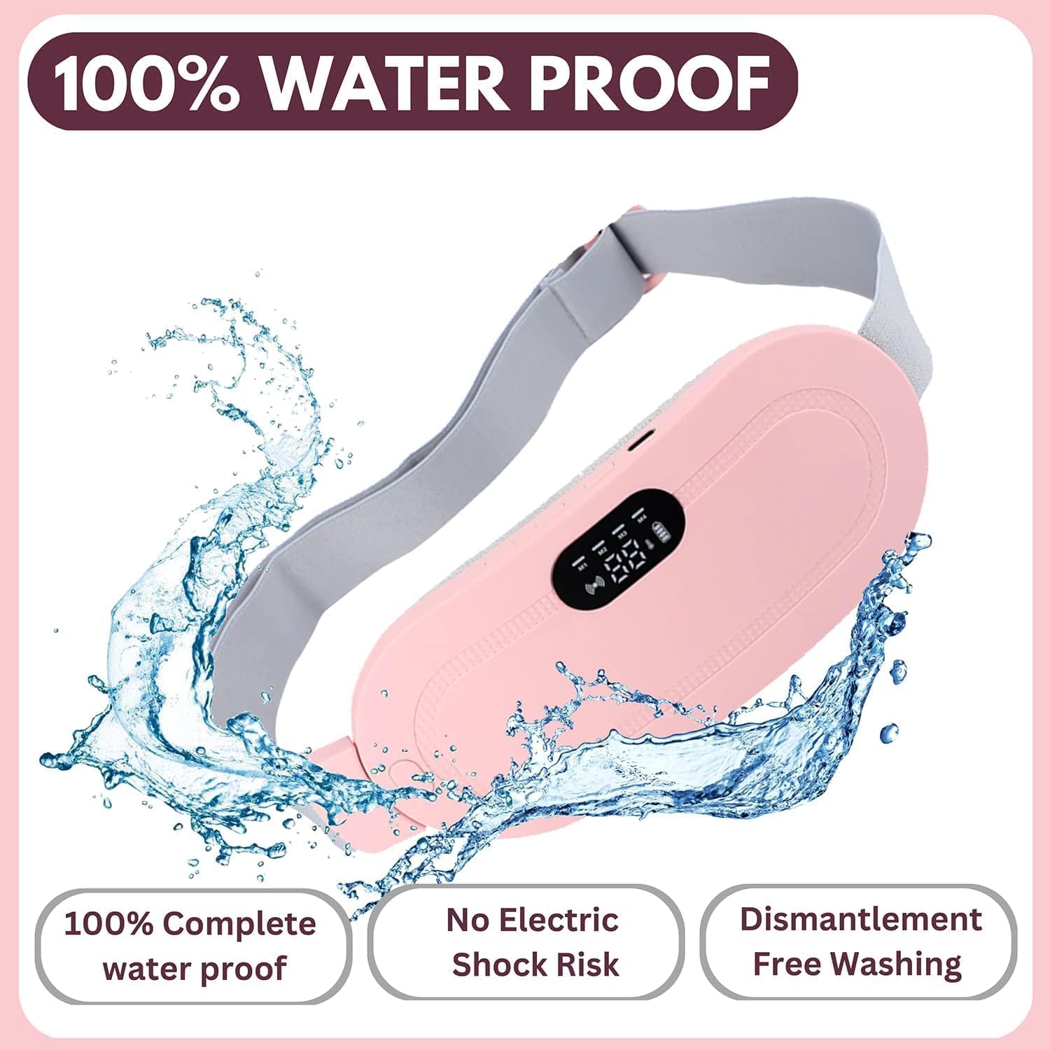 Cordless Period Cramp Relief Massager Belt with 3 Speed & 3 Crampfree Massage Modes