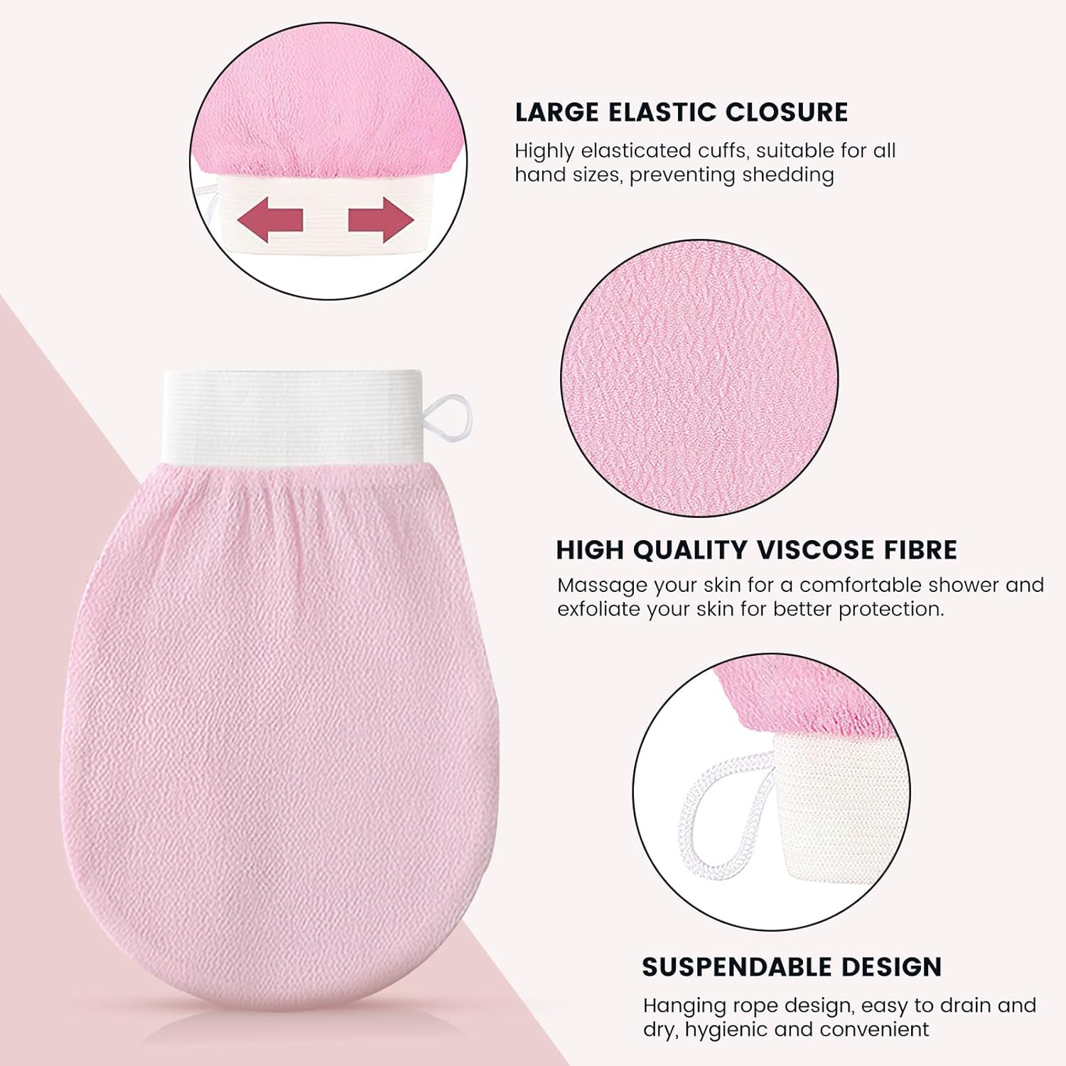 Exfoliating Gloves Scrub Mitt Beauty, Premium Scrub Wash Mitt for Bath or Shower