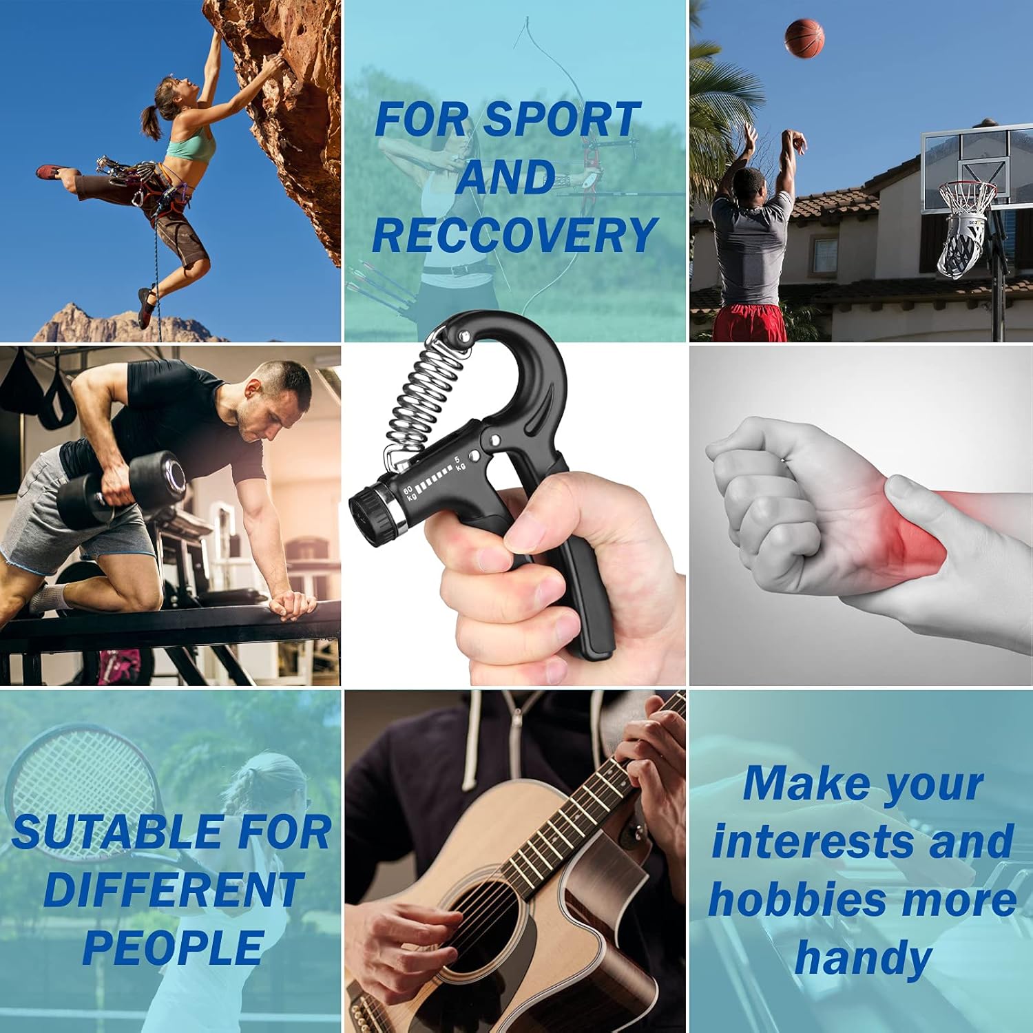 Hand Exercise Grip Strengtheners with Adjustable Weight Resistance