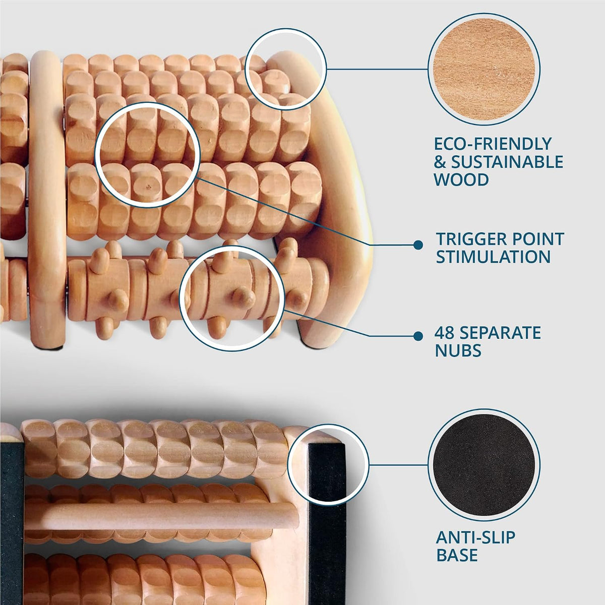 Wooden Foot Massage Roller