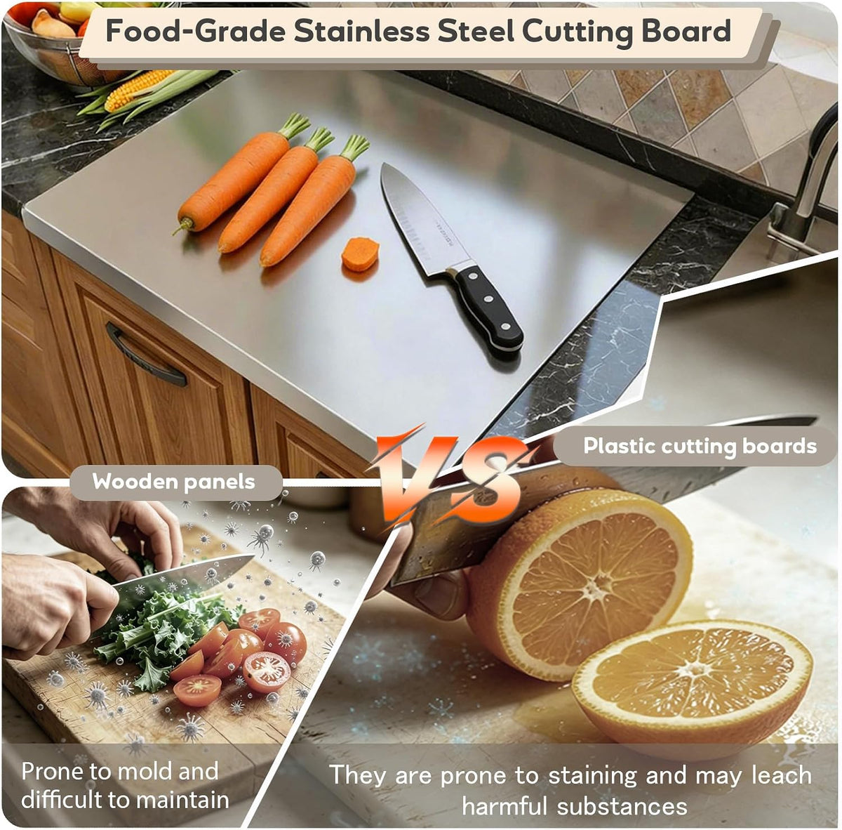 Stainless Steel Cutting Board | Durable Metal Chopping Board