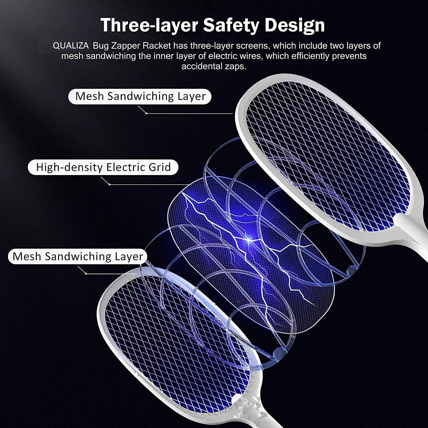 Electric Mosquito Racket with UV Light Lamp
