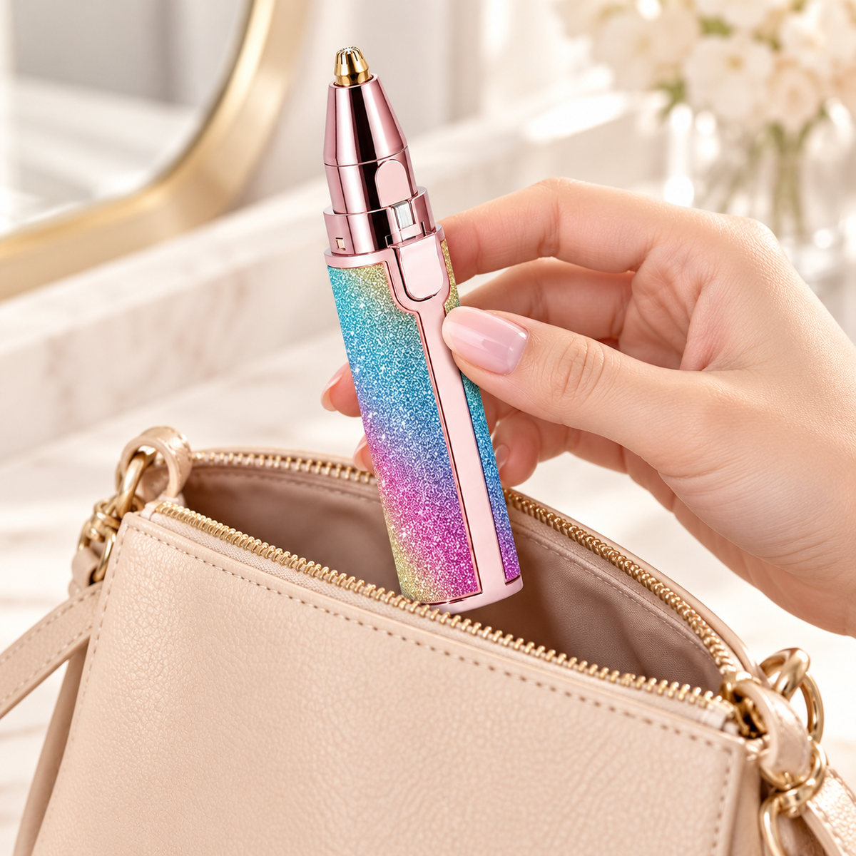 2 in 1 Flawless Eyebrow & Facial Hair Trimmer – USB Rainbow