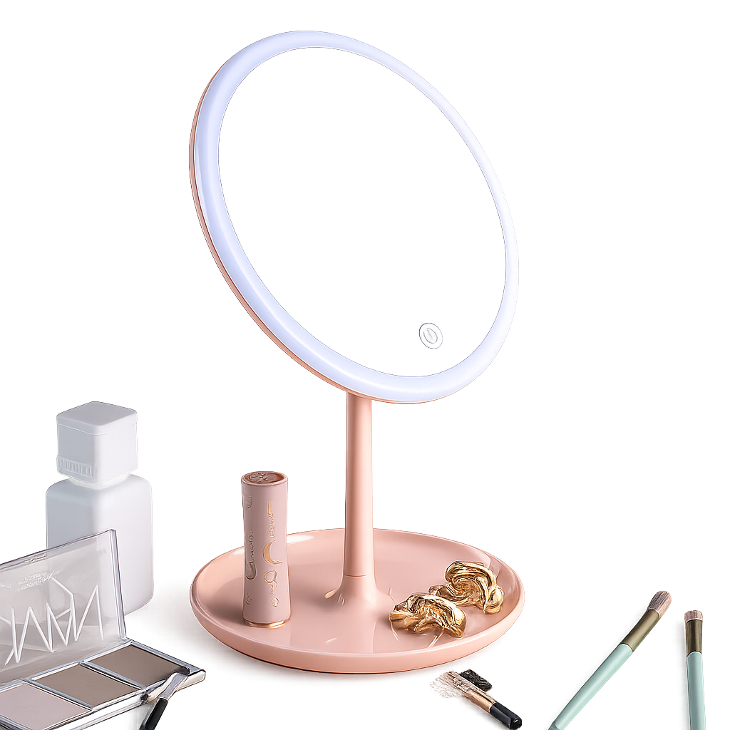 Light Makeup Mirror Light Up Vanity Mirror with Touch Screen & USB Rechargeable 135° Rotation