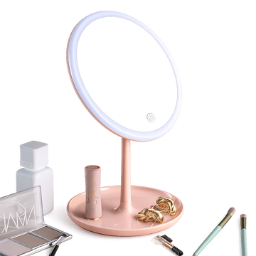 Light Makeup Mirror Light Up Vanity Mirror with Touch Screen & USB Rechargeable 135° Rotation
