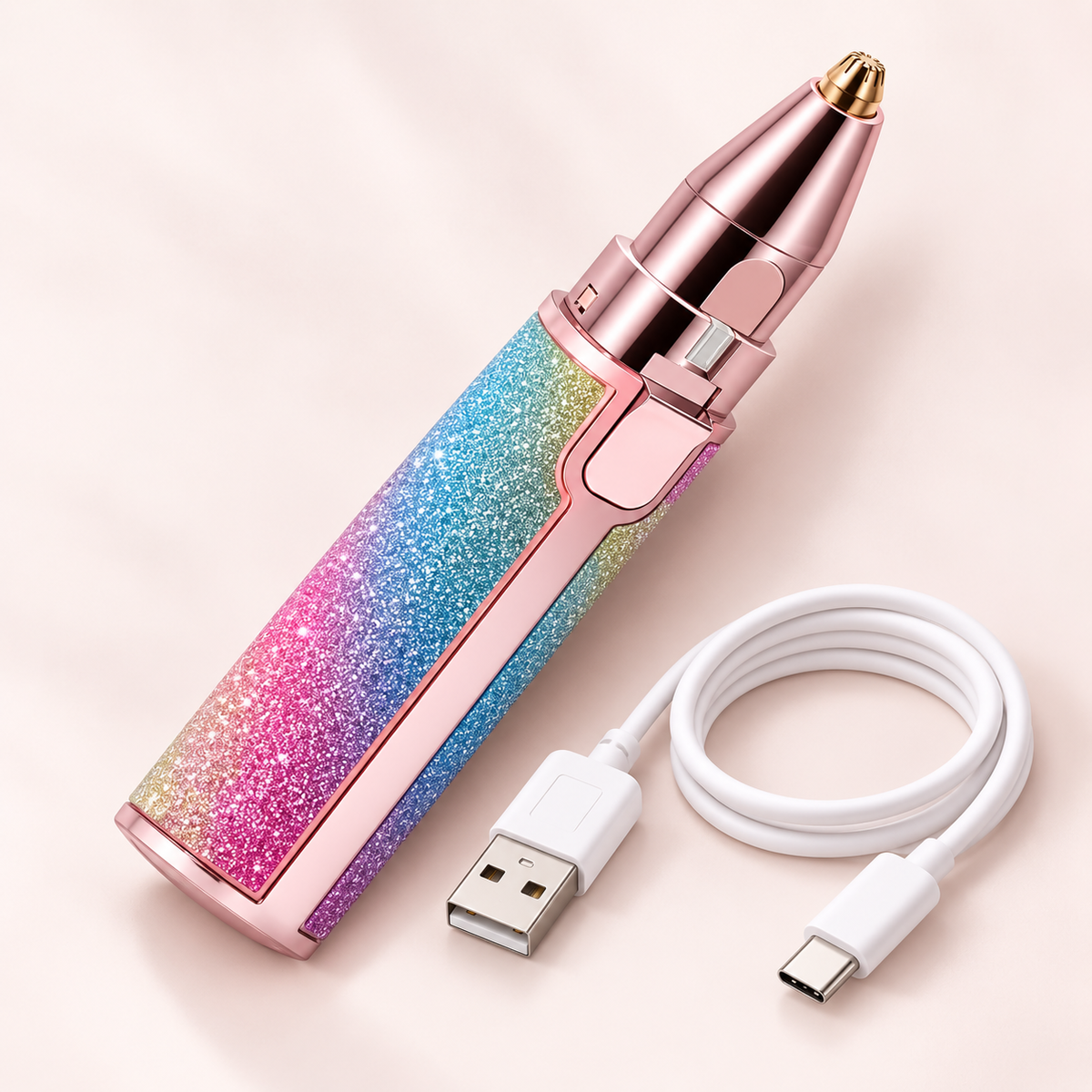 2 in 1 Flawless Eyebrow & Facial Hair Trimmer – USB Rainbow
