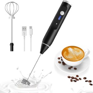 Wireless Electric Egg Beater Milk Frother, Household Electric Milk Frother Machine, Coffee Stirring Stick, Milk Cover, Hair Beater, 2 in 1 USB Rechargeable Electric Egg Beater Whisk Coffee Mixer
